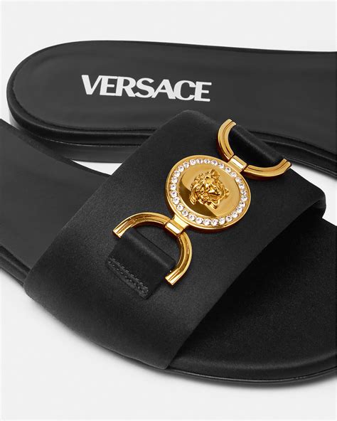 versace la medusa flat sandals|new versace flat medusa sandals.